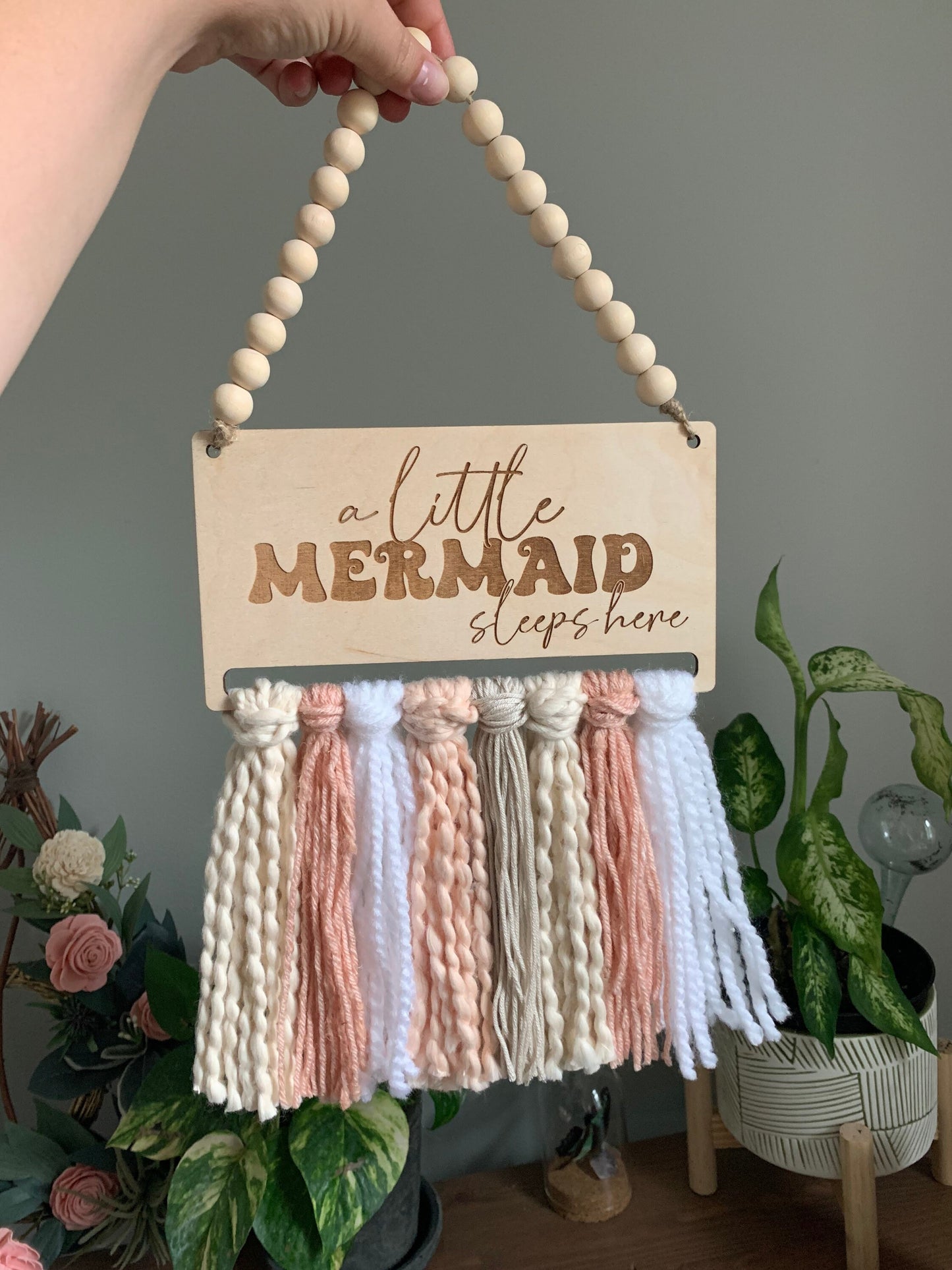 Little mermaid sleeps here | boho | nursery sign | girls room decor | nursery | mermaid nursery | mermaid decor | boho room decor