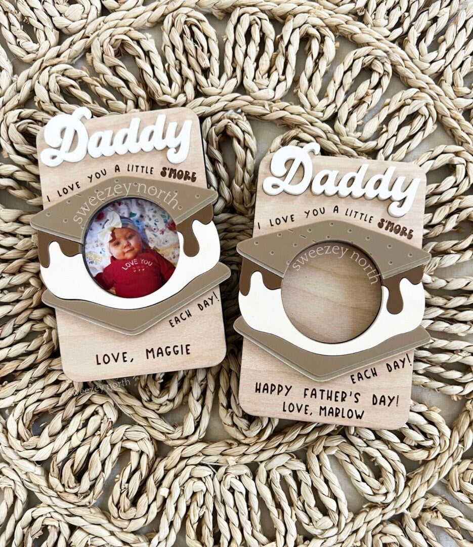 Fridge Photo Magnet | Father’s Day Gift | Wallet Size Photo Frame | Smores photo frame | gift for grandpa | gift for dad | photo frame