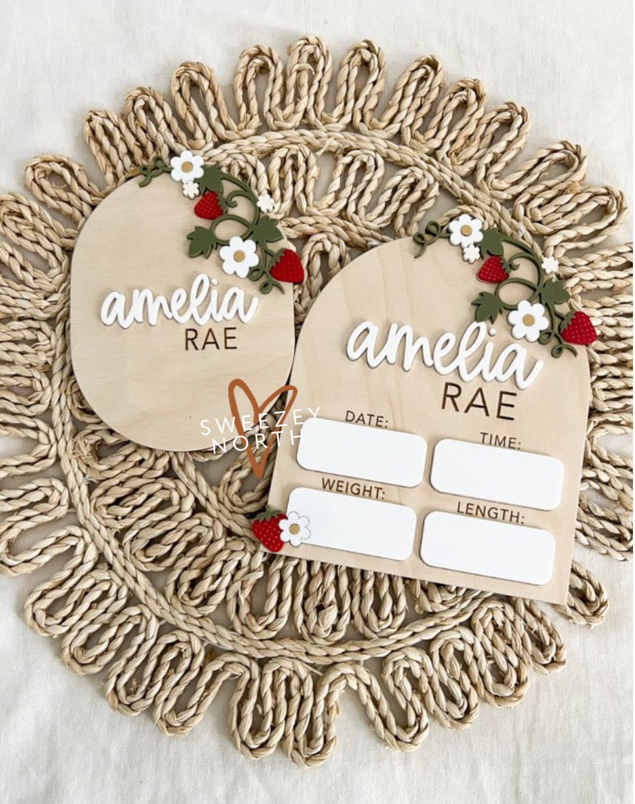 Strawberry birth announcement