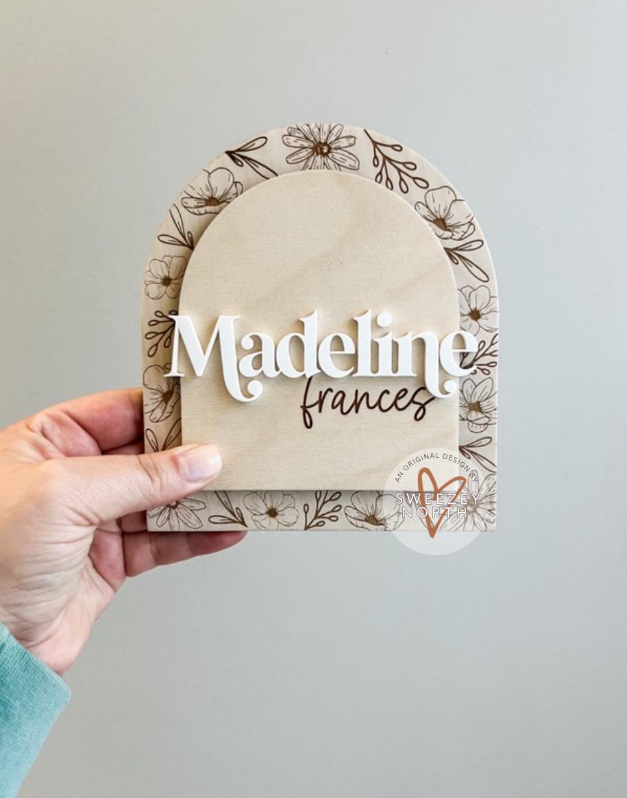 birth announcement | mini baby name sign | nursery sign | hospital name sign | hello my name is sign | newborn photo sign | fresh 48 sign