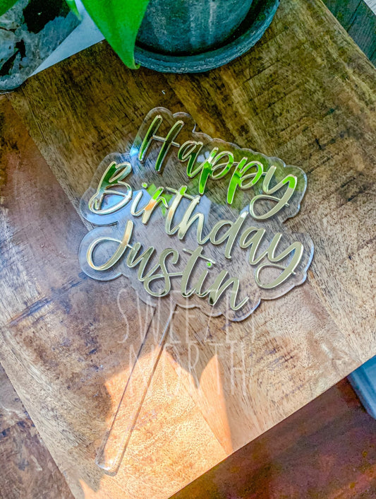 Acrylic cake topper | wedding | birthday cake topper | party decor