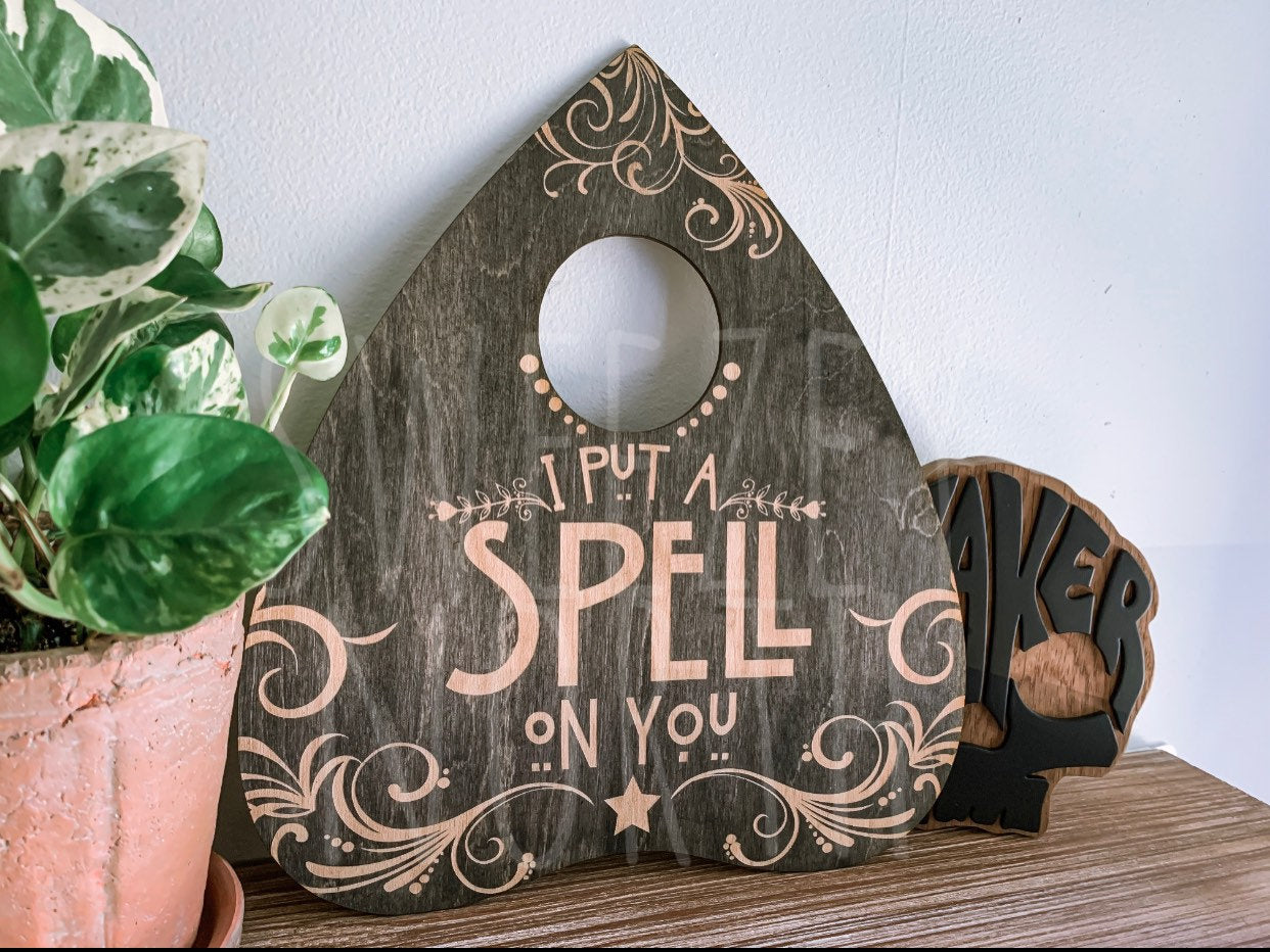 I put a spell on you | spirit board pointer | spell on you | Witchy home decor | Halloween Decoration | hocus pocus | spooky decor