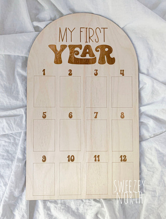 One year of, Milestone Board, First Birthday Decor, First Birthday Display, One Year of Baby, Birthday Decor, boho birthday, groovy sign