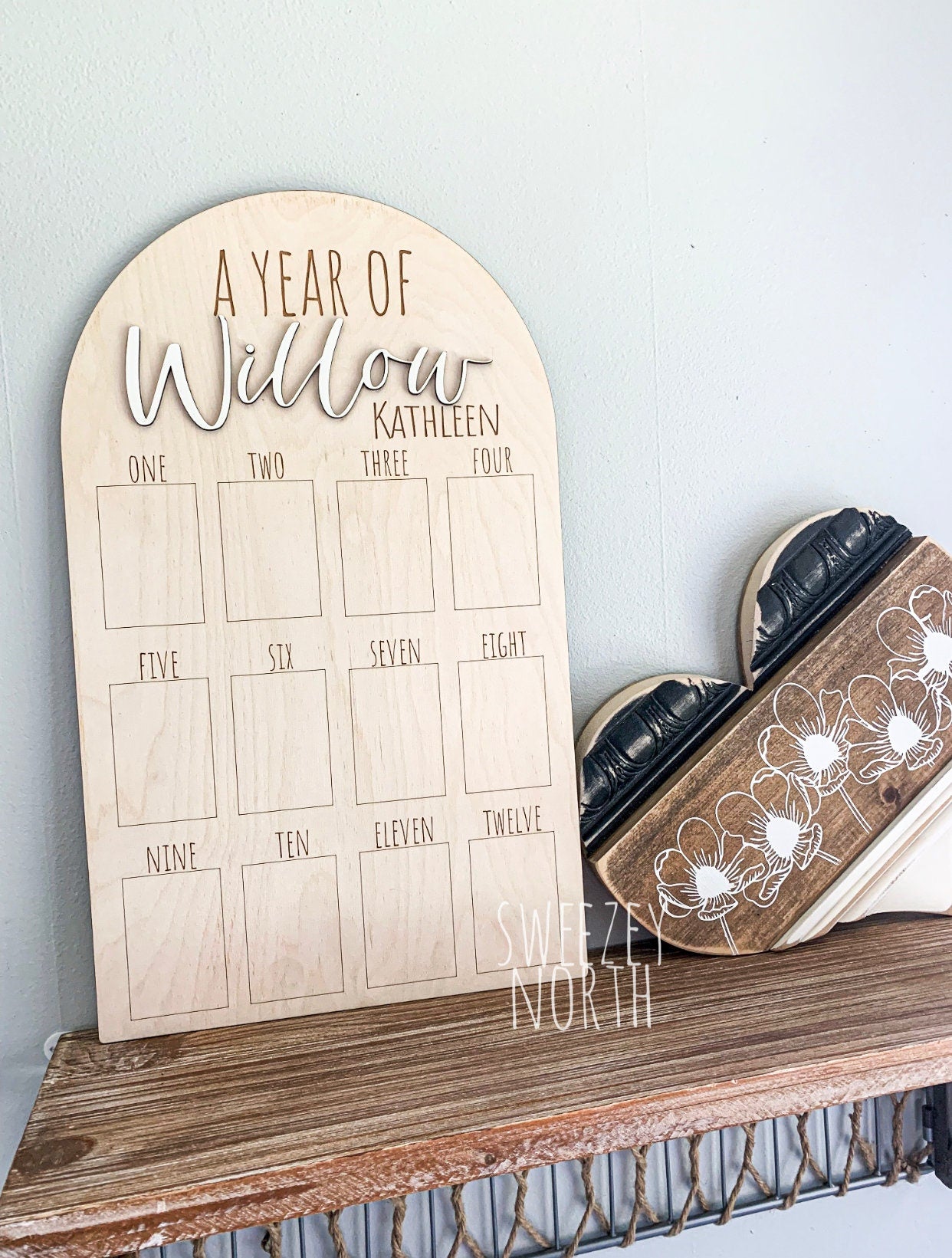 One year of, photo Board, First Birthday Decor, First Birthday Display, One Year of Baby, Birthday Decor, boho birthday, personalized