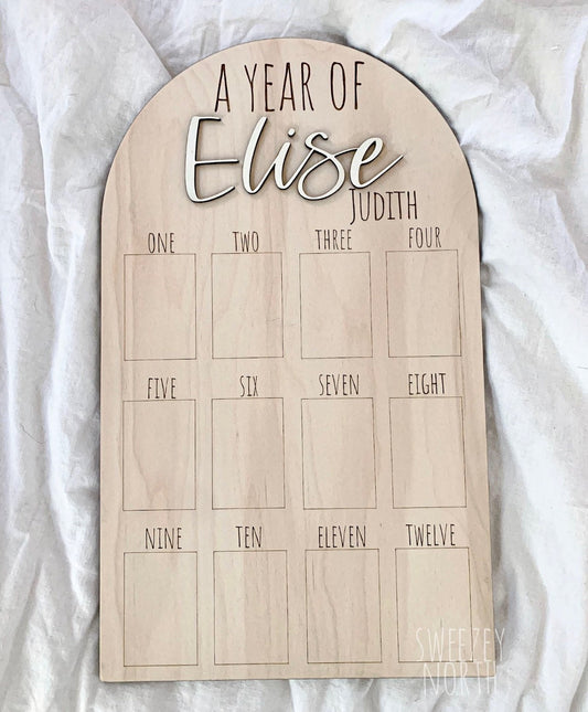 One year of, photo Board, First Birthday Decor, First Birthday Display, One Year of Baby, Birthday Decor, boho birthday, personalized