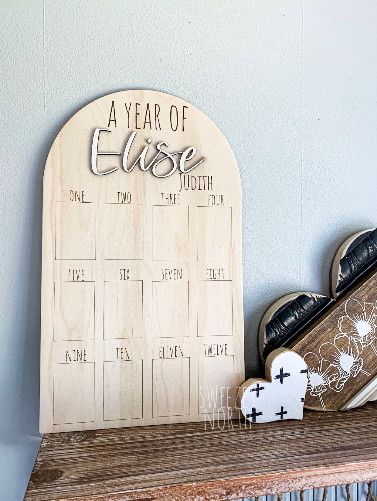 One year of Board, photo Board, First Birthday Decor, First Birthday Display, One Year of Baby, Birthday Decor, boho birthday, personalized