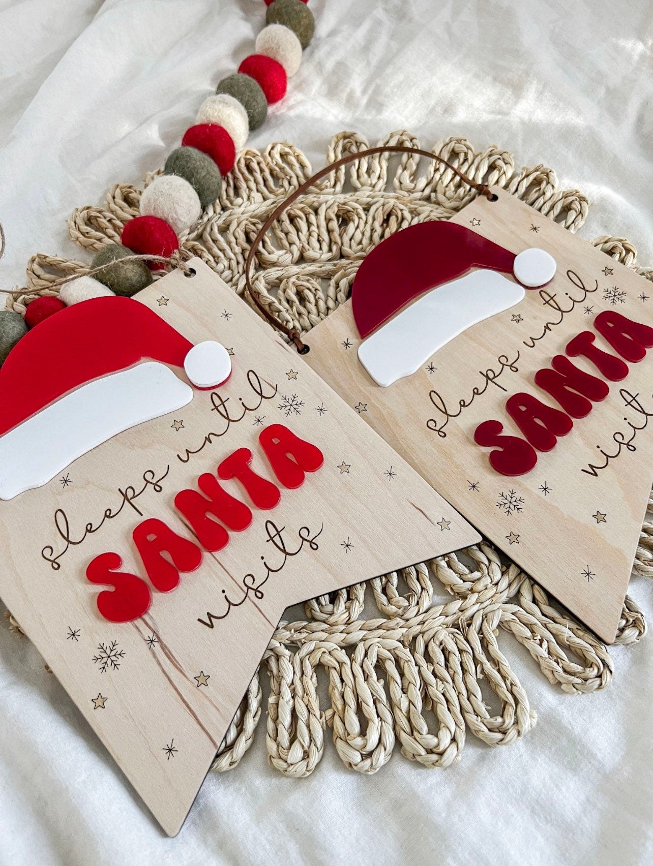 Sleeps until Santa Sign | Dry Erase Sign | Christmas dry erase countdown | santa countdown | days until christmas | sleeps until santa