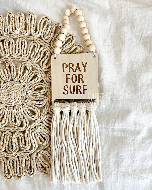 Pray for surf | coastal nursery | Beach nursery sign | ocean nursery decor | boys nursery | surf board | surf decor | boho room decor