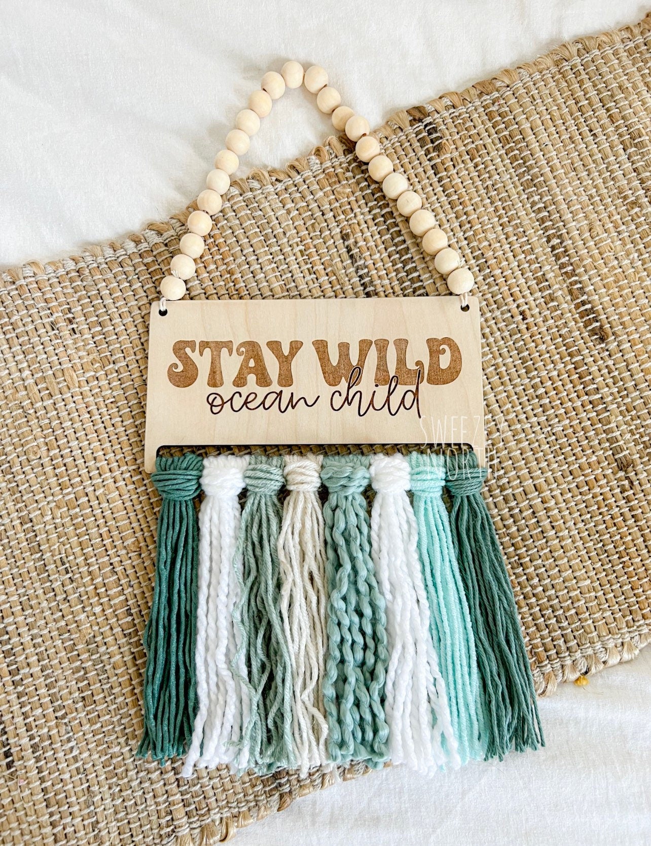 Ocean child | boho | Beach nursery sign | boys room decor | boys nursery | surfer decor | ocean theme nursery | little surfer | stay wild