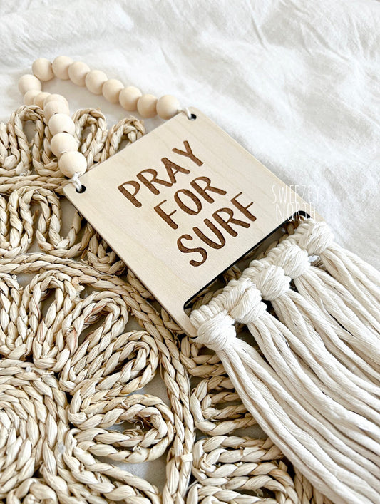 Pray for surf | coastal nursery | Beach nursery sign | ocean nursery decor | boys nursery | surf board | surf decor | boho room decor