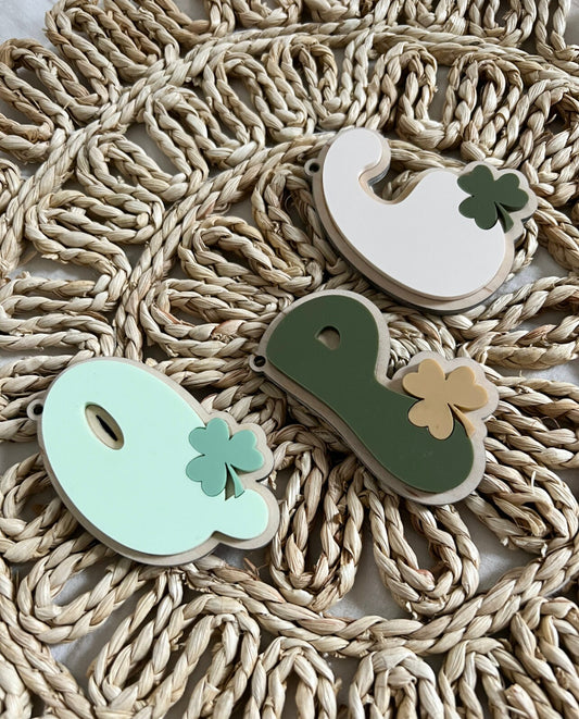 St Patrick’s day basket tag | basket tag | clover tag | kids name tag | acrylic name tag