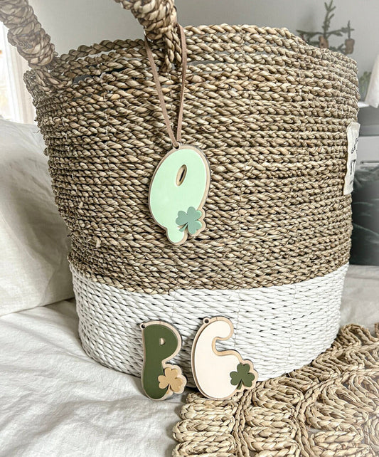 St Patrick’s day basket tag | basket tag | clover tag | kids name tag | acrylic name tag