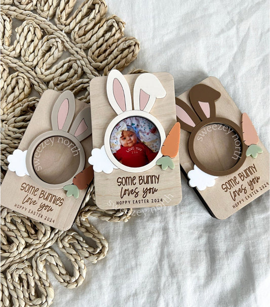 some bunny loves you | easter fridge photo magnet | easter gift | some bunny gift | gift for grandma | grandparents gift | fridge photo