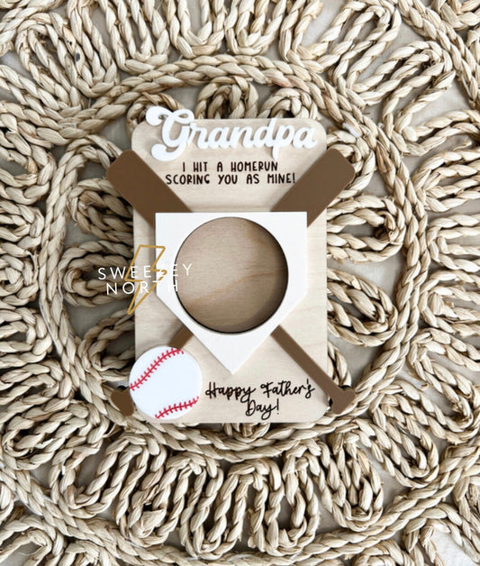 Fridge Photo Magnet | Father’s Day Gift | wallet size Photo Frame | Father’s Day photo frame | gift for grandpa | gift for dad | baseball