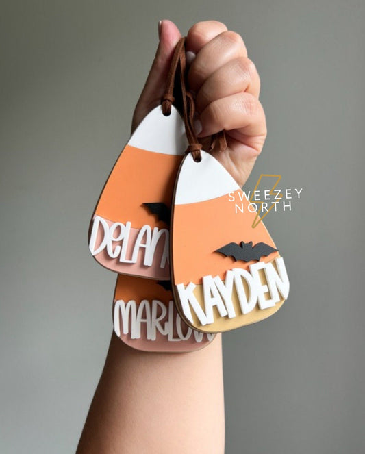 Candy corn tag | halloween bag tag | boho tag | boo bag | boo basket tag | name tag | halloween decor | boo basket | Halloween basket