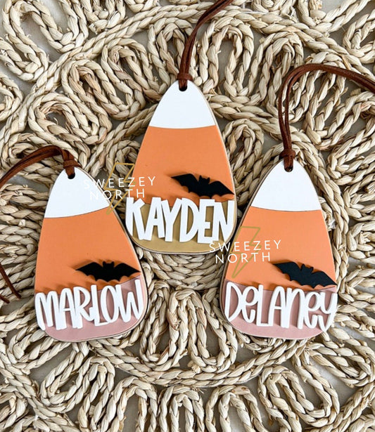 Candy corn tag  | halloween bag tag | boho tag | boo bag | boo basket tag | name tag | halloween decor | boo basket | Halloween basket