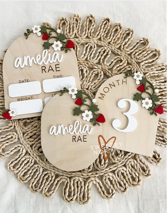 Strawberry birth announcement