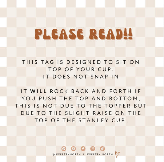 Strawberry Stanley Tag Topper