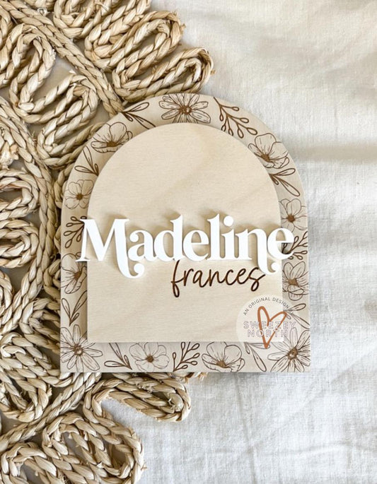 birth announcement | mini baby name sign | nursery sign | hospital name sign | hello my name is sign | newborn photo sign | fresh 48 sign