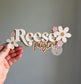 floral birth announcement | mini baby name sign | nursery sign | hospital name sign | hello my name is sign | newborn photo sign