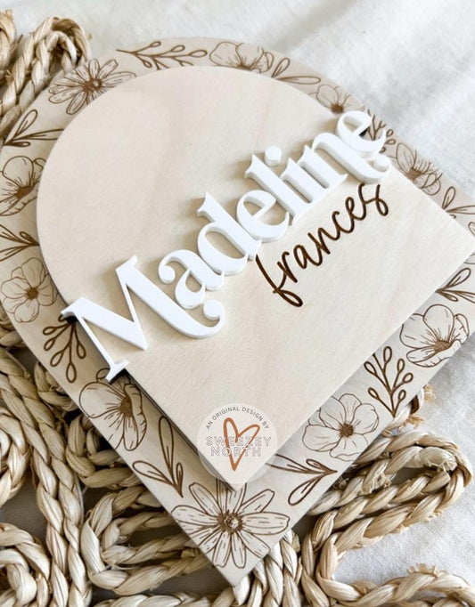 birth announcement | mini baby name sign | nursery sign | hospital name sign | hello my name is sign | newborn photo sign | fresh 48 sign