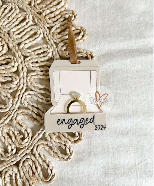 Married and bright ornament | engagement ornament | engaged ornament | ring box ornament | first Christmas married | engagement gift