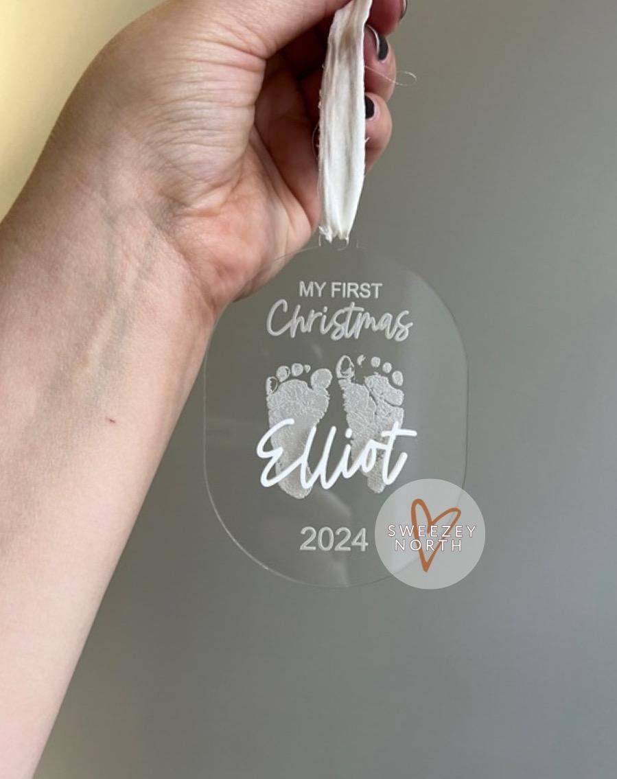 First Christmas ornament | footprint ornament | baby footprint keepsake | memorial ornament | newborn keepsake | first Christmas ornament