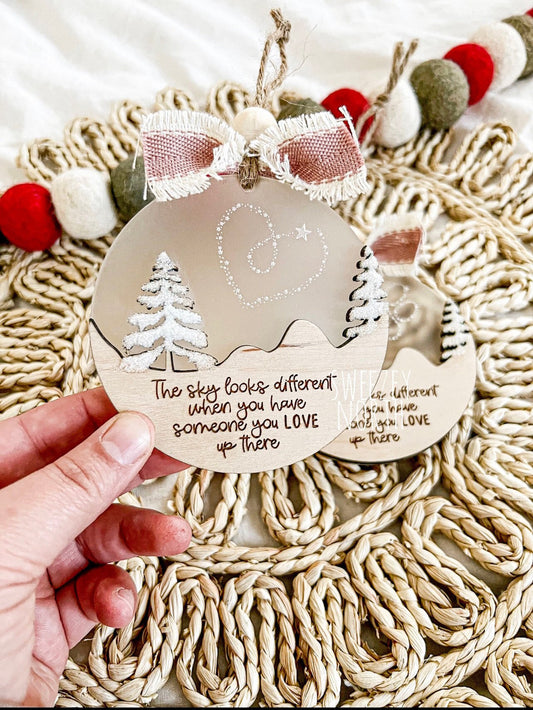 Sky looks different ornament | Angel in Heaven Ornament | Memorial Ornament | sympathy gift | angel wings | remembrance ornament | pet loss